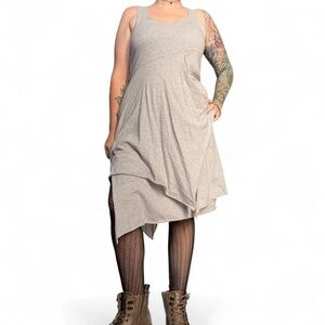 Sundance Light Gray Asymmetrical Midi Dress